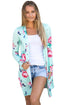 Sexy Mint Long Sleeve Floral Cardigan